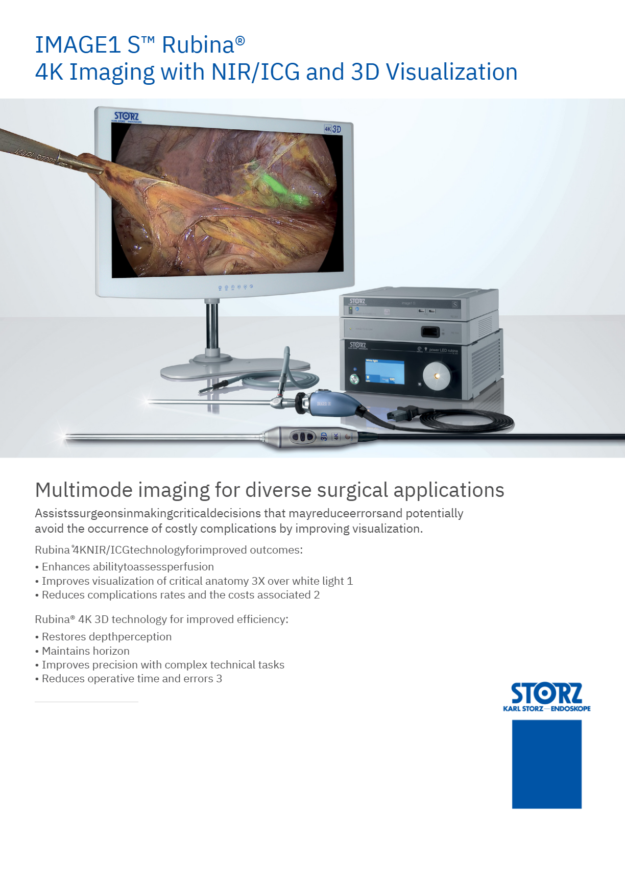 Karl Storz Rubina 4K 3D Camera System with ICG/NIR Tech